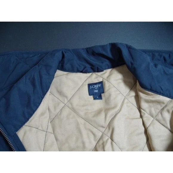 J Crew Vest Jacket Mens Medium Navy  Zip Quilted Outdoor Lined, Pockets - Picture 5 of 11